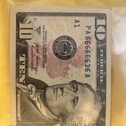 Billete De 10 Dls Binario 2017 Letra A PA(contact info removed)6