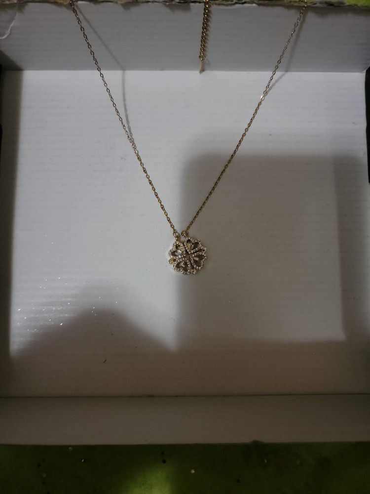 Four Leaf Clover Necklace, 14K Gold Plated


