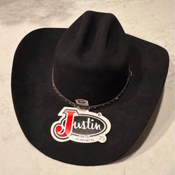 Justin Black Cowboy Hat – Size 7 1/2 – New with Tags