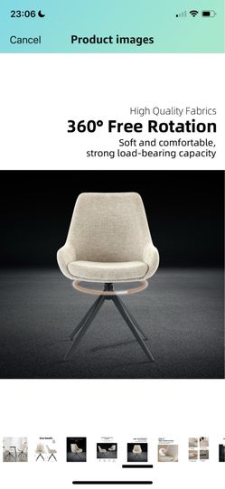 360° Free Swivel Dining Chairs Set of 1. Grey