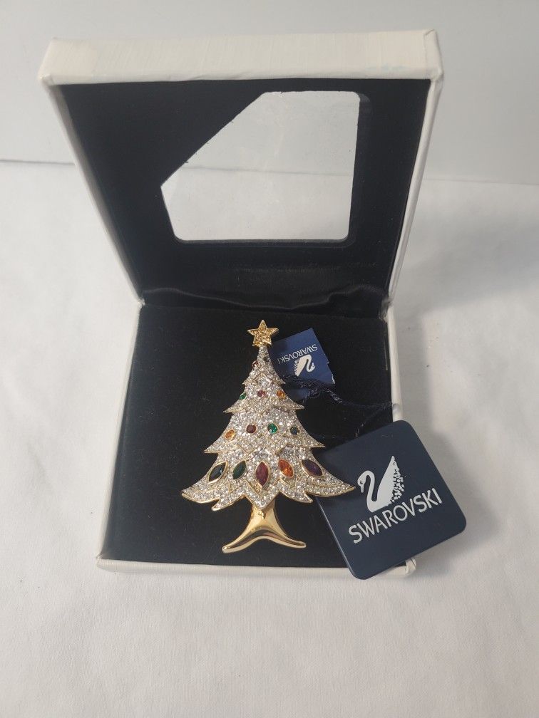 Swarovski Christmas Tree Pin Brooch 