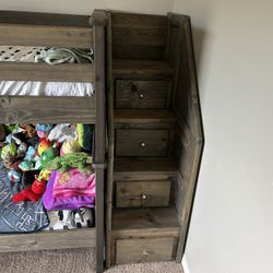 Bunkbeds   Living Spaces Twin Over Twin With Stairs 