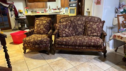 Victorian-Style Sofa and Armchair Set