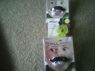 Mustache baby pacifier lot