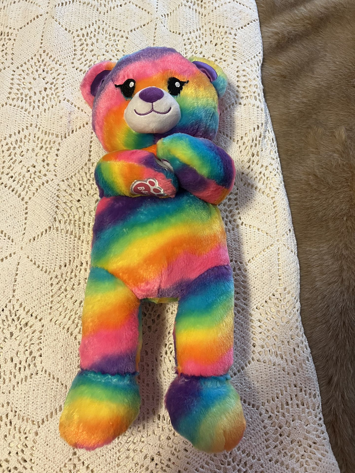 Build A Bear Rainbow Friends Multi-Color Teddy Bear Plush 17” Stuffed Toy 2018