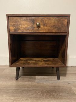 Wood Nightstand / Side Table – Mid Century Modern