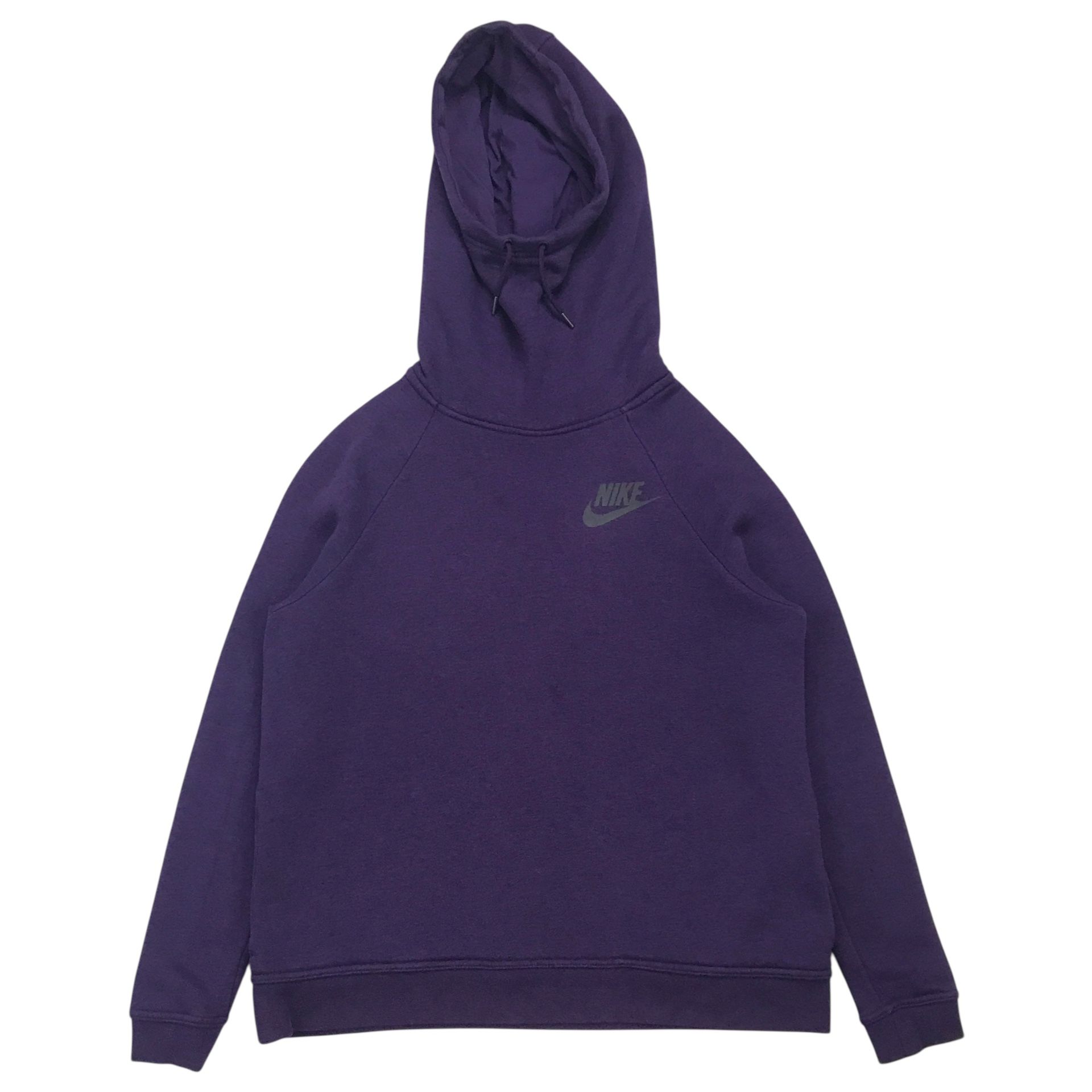 Nike Fleece Funnel Neck Hoodie Womens Medium M Purple Sweatshirt Pullover Cowl
