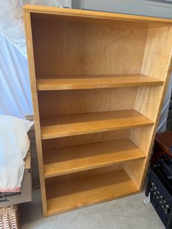 Solid Wood Bookcase with Adjustable Shelves