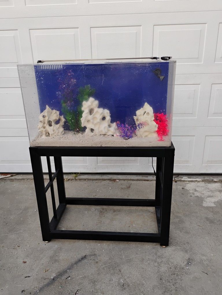 50 Gallon Acrylic AIO Aquarium With Metal Stand 