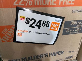 35" x 125' Pro Builder's Paper (2 rolls x $30)