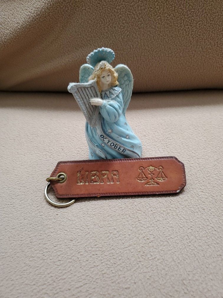 Libra Keychain And October Angel