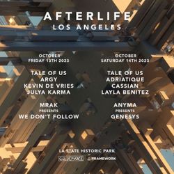 Afterlife LA Friday Ticket For Sale. 