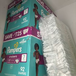 Size 7 Cruisers Pampers (92 Pack) 2 Boxes/half Sleeve