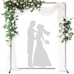 Wedding Arch Backdrop Stand,7x6 FT Metal Arch Backdrop Stand for Ceremony, Stainless Steel Square Backdrop Stand for Parties,Wedding,Birthday,Annivers