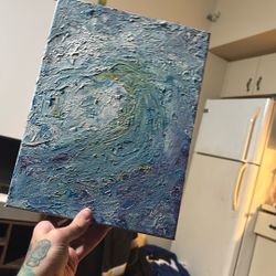 Wave Metal Painting With Pallet knife