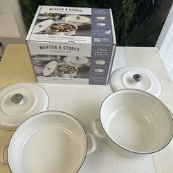 Dutch Oven with Lid 2-pack Cream color