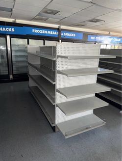 5 Commercial Gondola Shelving – Double Sided Store Display Shelves