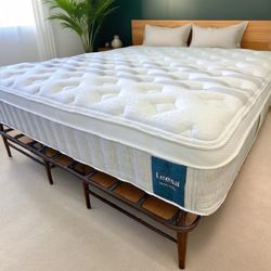 Like-New Queen Leesa Sapira Chill 14" Hybrid Mattress and Zinus Platform Bed Frame or Boxspring with Metal Frame