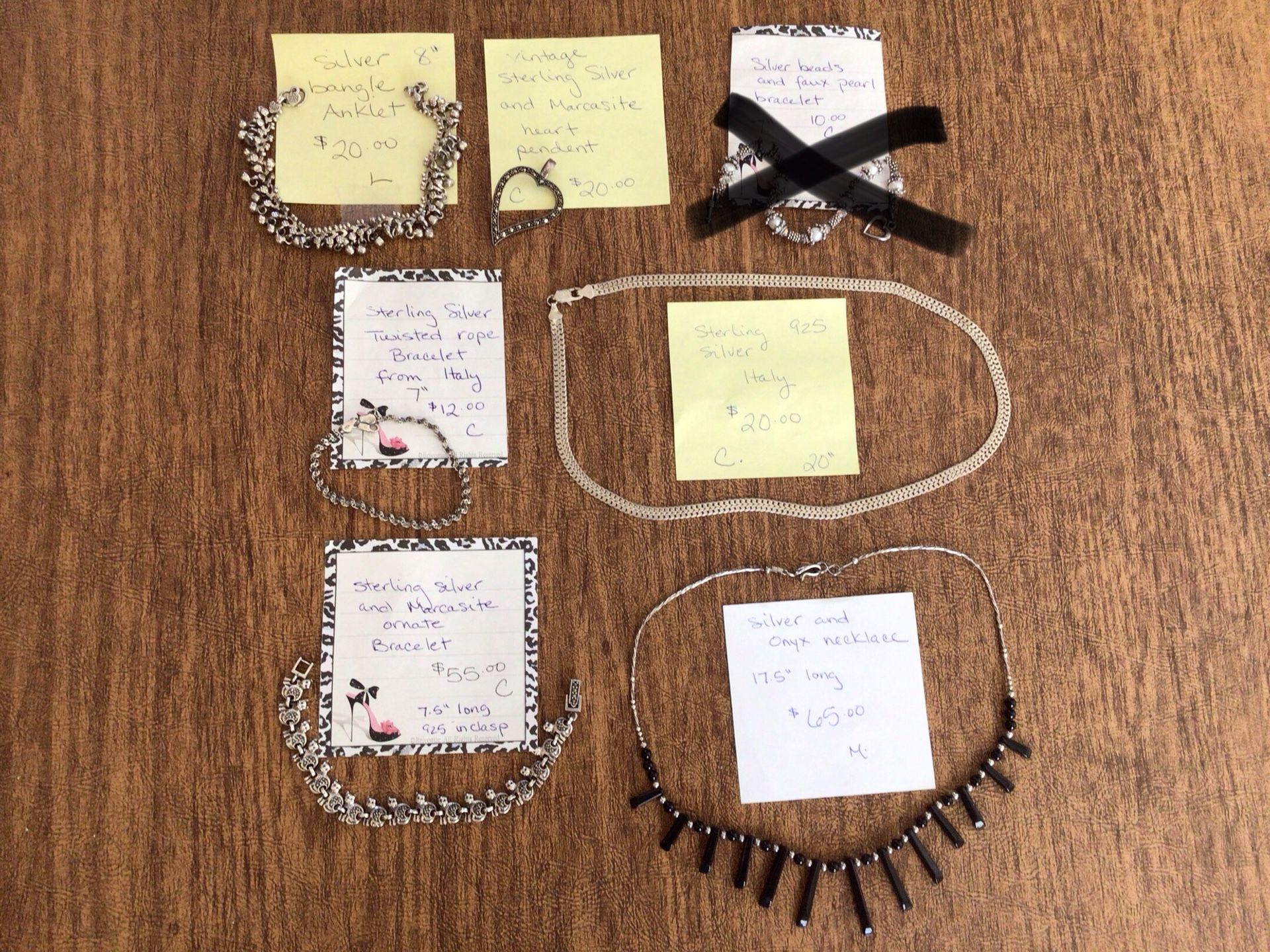 Silver Jewelry - Necklace , Bracelet ,  Anklet , Pendent - $12 - $65 Each