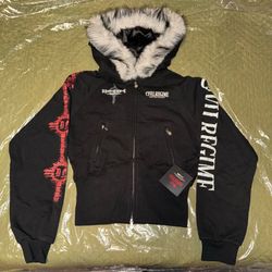Civil Regime x Death Note Cropped Fur Hoodie - Size L