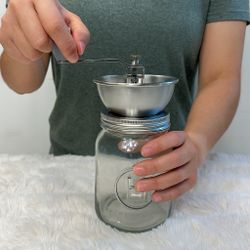 NEW Manual Coffee Bean Grinder with 32 Oz Glass Jar & Lid