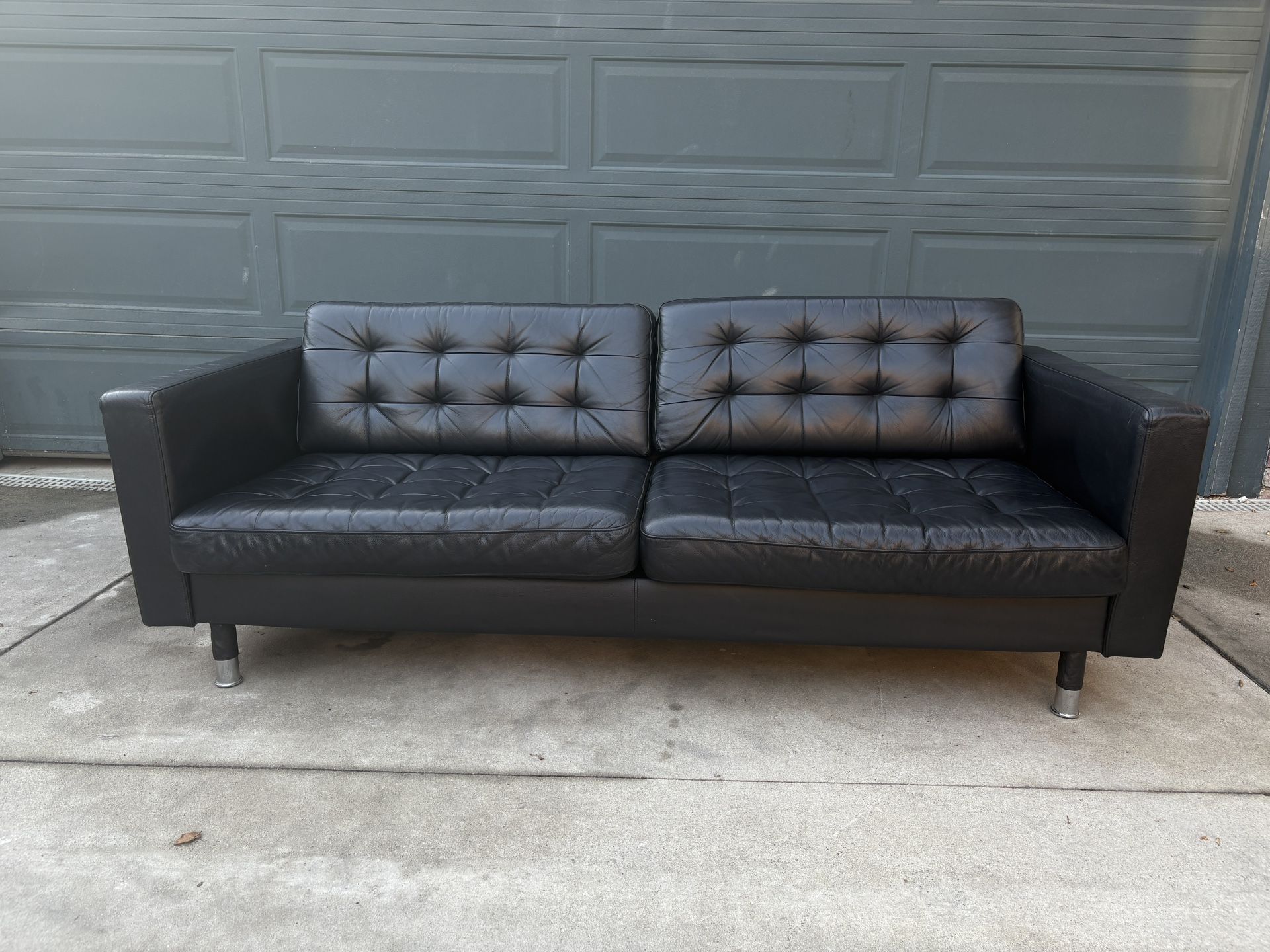 Ikea Black Leather Couch FREE DELIVERY