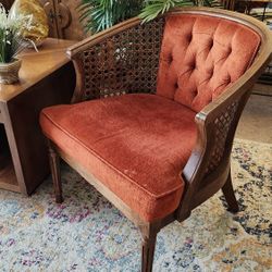 Vintage Cane Tufted Chairs