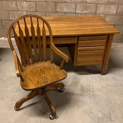 Oak Desk And Chair