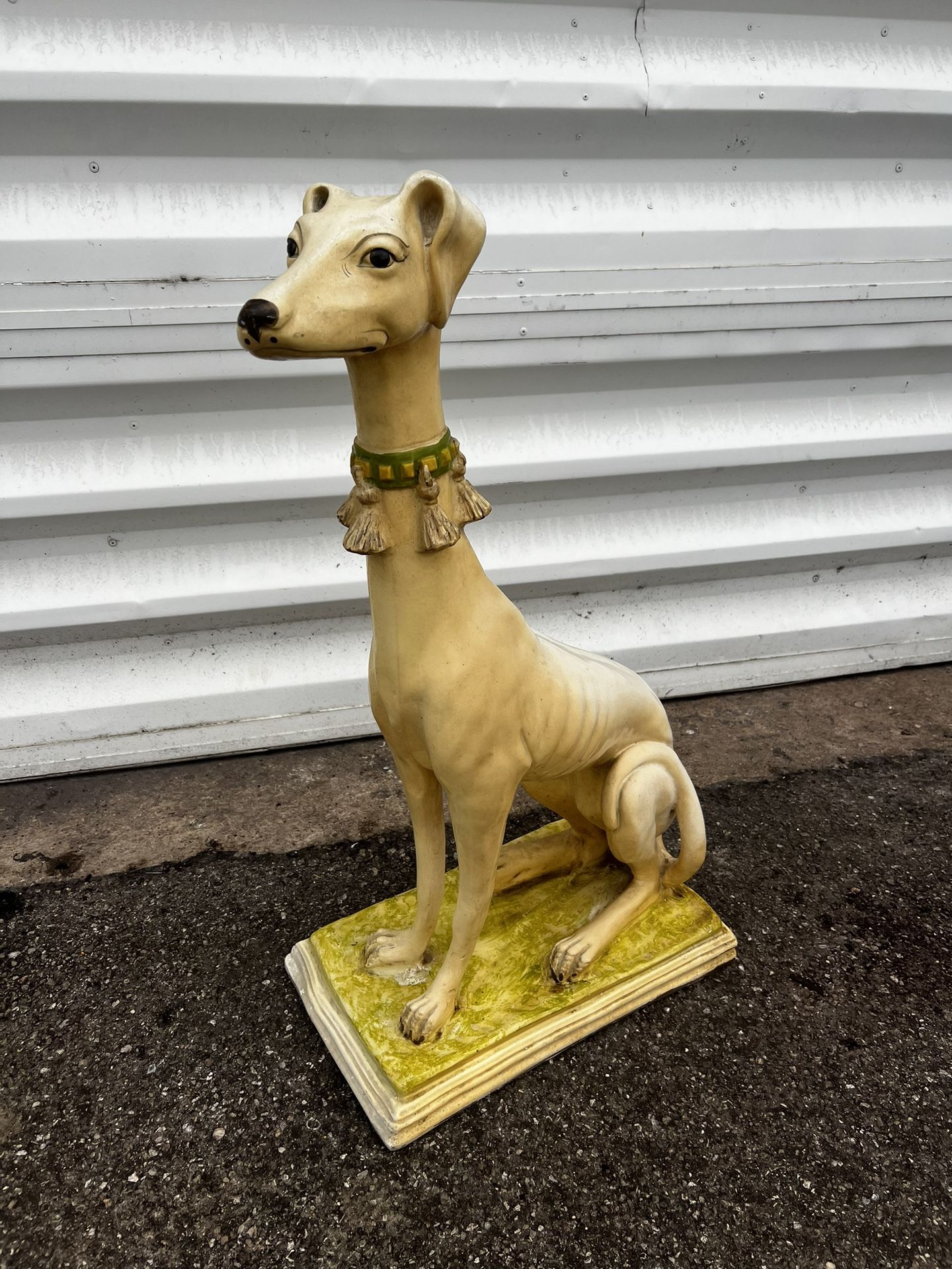 Vintage 33” Marwal Chalkware Italian Greyhound Whippet Floor Statue 18x11x33in