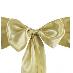 250 Champagne Gold Chair Bow / Sash