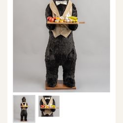 Black Butler Bear 58” Teddy Taxidermy 