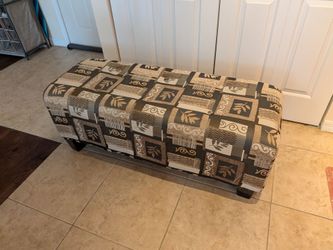 Minhas "Galactic Parchment" Patterned Accent Ottoman