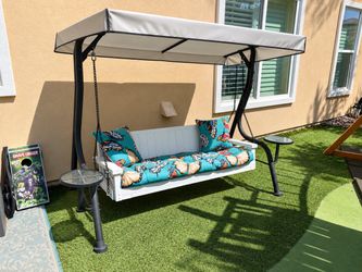 Wood swing Metal frame
