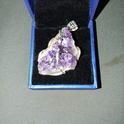 Artisan Cut Rough Amethyst Pendant