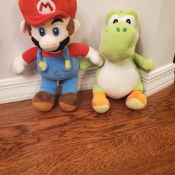 Mario and Super Mario Yoshi plush 15 inches