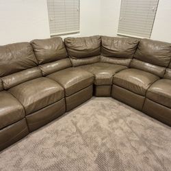 Sectional/Sofa Brown Living 148 x 36 x 30" with Two Recliners