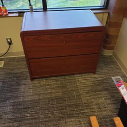 2 Drawer Cherry Wood File Cabinet