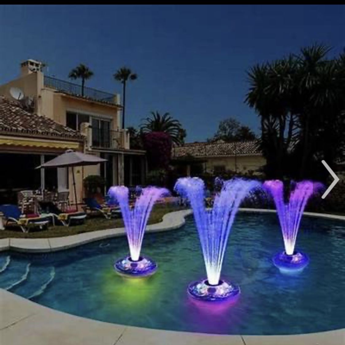 Pool Floating Spray Fountain With LED Light Christmas Summer Beach
