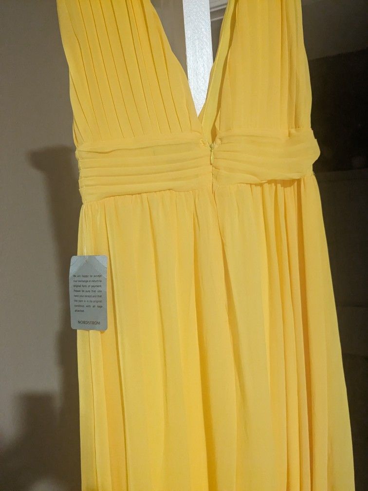Yellow Sleeveless Long Dress 
