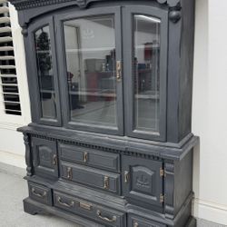 Vintage Farm Style Hutch China Cabinet