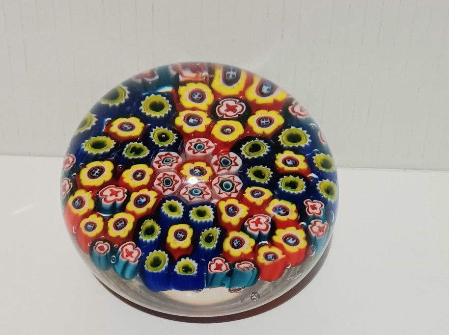 Vintage Large Murano Concentric Millefiori Paperweight