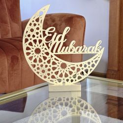 Wooden Eid MUBARAK handmade Table Top Sign