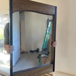 Metal Wood Mirror 