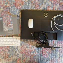 Dell Monitor, Apple Magic Keyboard and Mouse