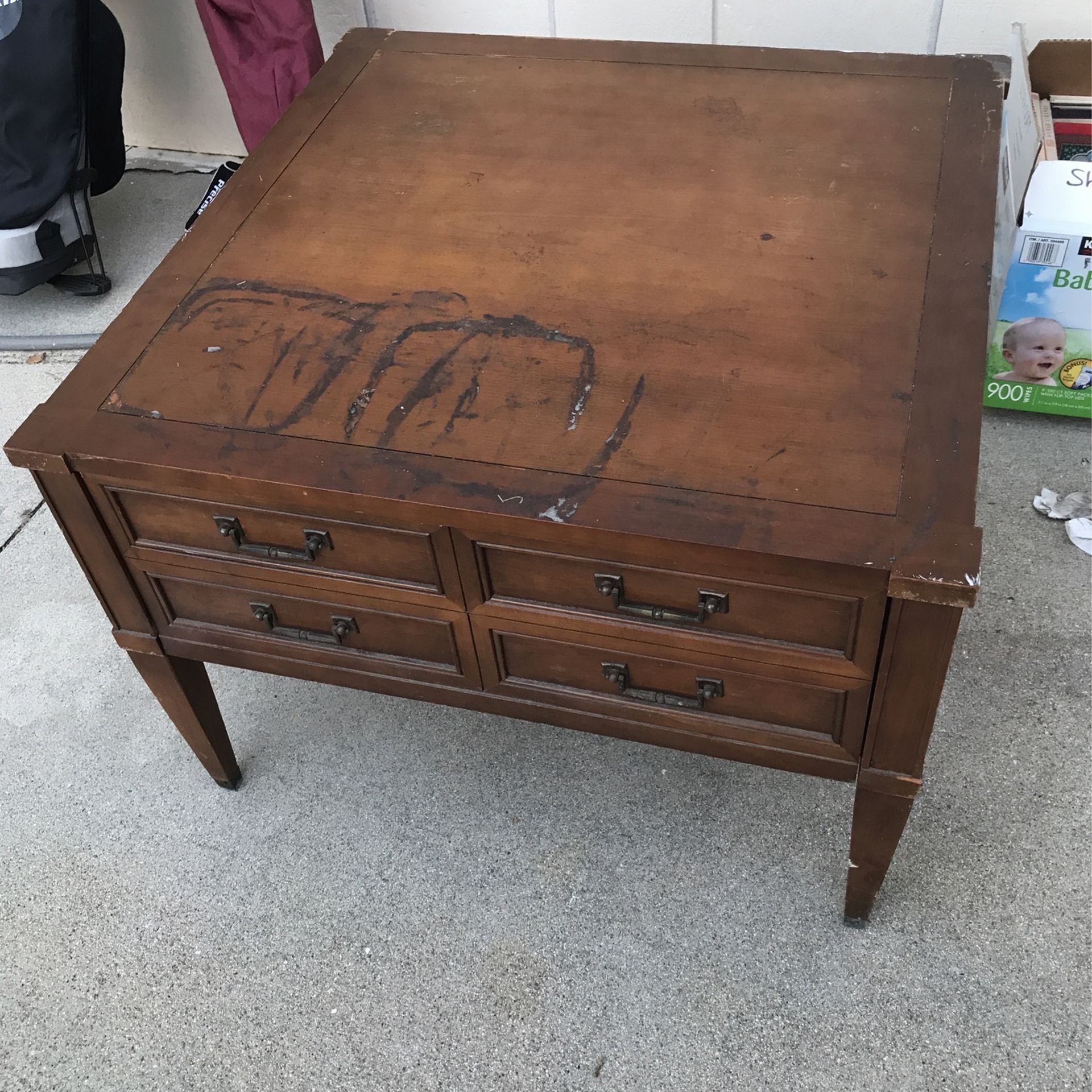 Solid Cherry Wood Table - Antique