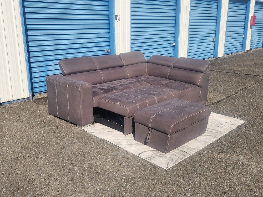 Sleeper Sofa + Ottoman + Storage FREE DELIVERY