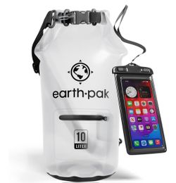 Earth Pak Waterproof Dry Bag with Zippered Pocket - Waterproof Dry Bag Backpack Keeps Gear Dry
