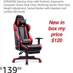 New in box GTRACING Gaming Chair with Footrest $120 . Cash only East Palmdale  off 47th &R8 Address will be provide when ready to come i do not delive