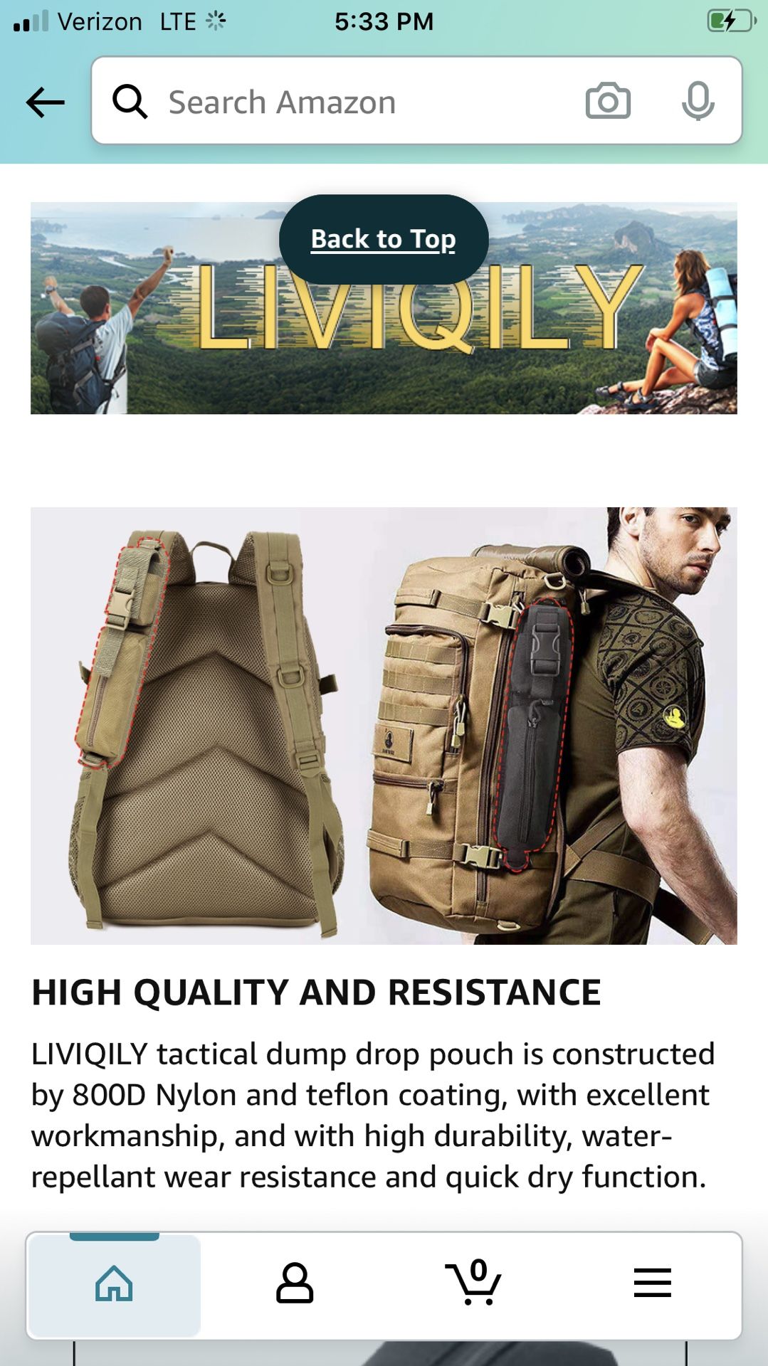 LIVIQILY Tactical Molle Pouch Backpack EDC Utility Pouch Bags for Hunting Accessories