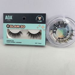 2 Sets of 3D Fake Eyelashes Long Quality Lashes Unbranded Pkg. & AOA Studio